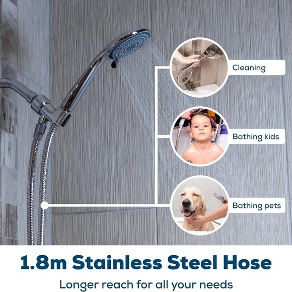 SparkPod Quick Install Shower Hose Replacement - 71 Inches Stainless Steel - Picture 5 of 6